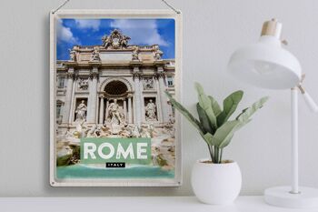 Signe en étain de voyage, 30x40cm, Rome, italie, fontaine de Trevi 3