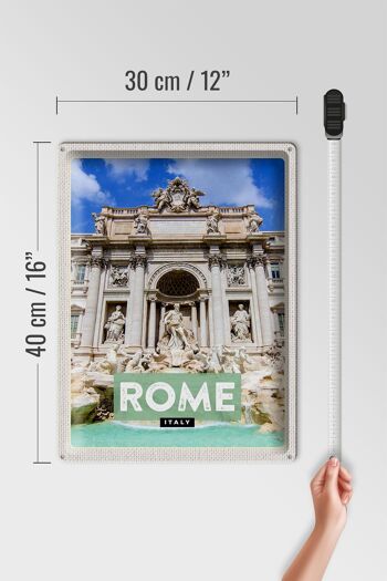 Signe en étain de voyage, 30x40cm, Rome, italie, fontaine de Trevi 4