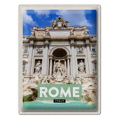 Blechschild Reise 30x40cm Rom Italien Trevi Fountain Brunnen