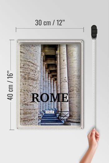 Signe en étain voyage 30x40cm, Rome italie, bâtiment médiéval 4