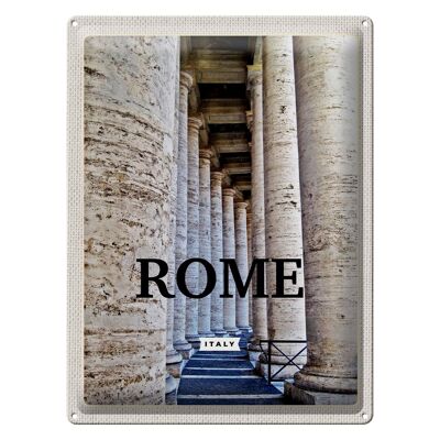 Targa in metallo da viaggio 30x40 cm Roma Italia Edificio medievale