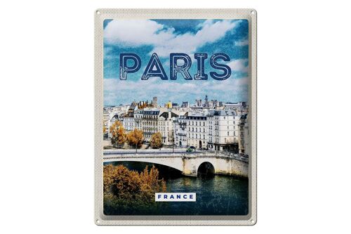 Blechschild Reise 30x40cm Paris Frankreich Trip Stadt Vintage