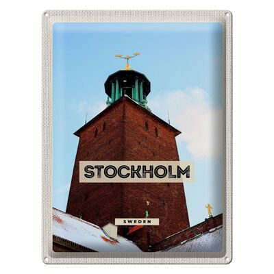 Blechschild Reise 30x40cm Stockholm Schweden Schnee Reise