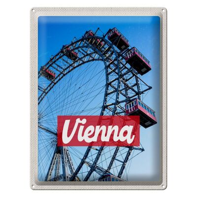 Targa in metallo da viaggio 30x40 cm Vienna Austria Prater Holiday Travel