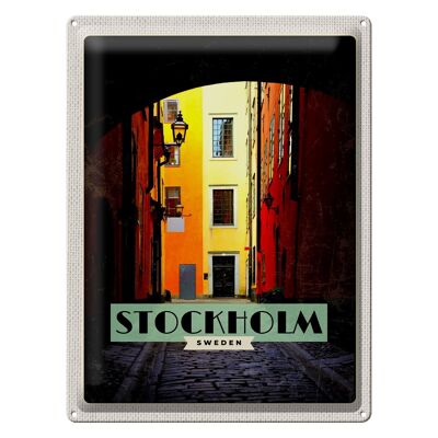 Blechschild Reise 30x40cm Stockholm Schweden Gasse Reise