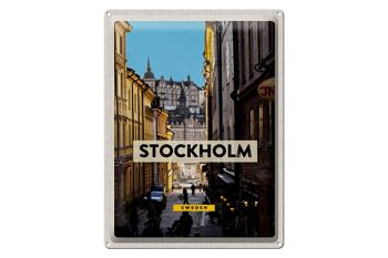Signe en étain voyage 30x40cm, Stockholm, suède, voyage dans la vieille ville 1