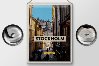 Signe en étain voyage 30x40cm, Stockholm, suède, voyage dans la vieille ville 2