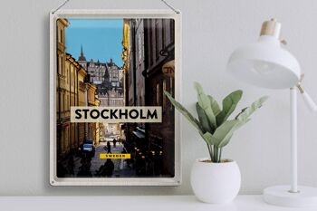 Signe en étain voyage 30x40cm, Stockholm, suède, voyage dans la vieille ville 3
