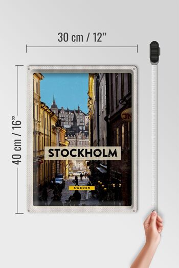 Signe en étain voyage 30x40cm, Stockholm, suède, voyage dans la vieille ville 4