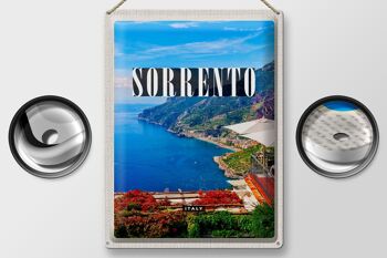 Panneau de voyage en étain, 30x40cm, Sorrente, italie, vue sur la mer 2