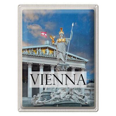 Targa in metallo da viaggio 30x40 cm Vienna Austria Pallade Atena Viaggio