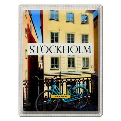 Cartel de chapa Viaje 30x40cm Estocolmo Suecia Edificio Viaje