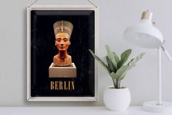 Plaque en tôle voyage 30x40cm Berlin DE Museum Buste Néfertiti 3