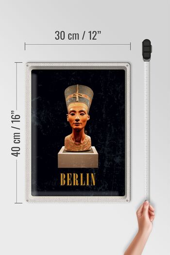 Plaque en tôle voyage 30x40cm Berlin DE Museum Buste Néfertiti 4