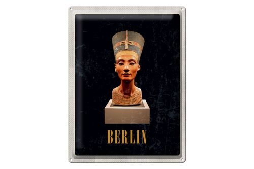 Blechschild Reise 30x40cm Berlin DE Museum Nefertiti Büste