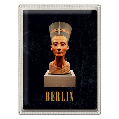 Blechschild Reise 30x40cm Berlin DE Museum Nefertiti Büste