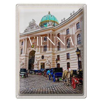 Targa in metallo da viaggio 30x40 cm Vienna Austria Chiesa Mosaico