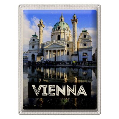 Tin sign travel 30x40cm Vienna Austria Karlskirche travel