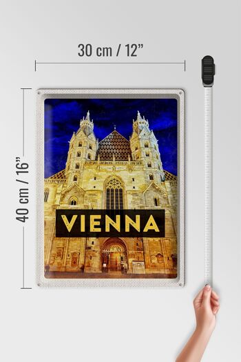 Plaque en tôle voyage 30x40cm Vienne Autriche Cathédrale Saint-Étienne 4
