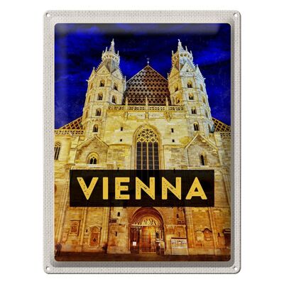 Targa in metallo da viaggio 30x40 cm Vienna Austria Cattedrale di Santo Stefano