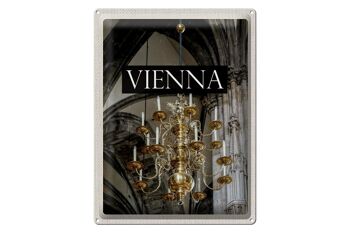Panneau en étain voyage 30x40cm, lustre Vienne Autriche 1