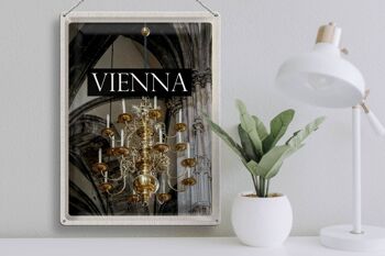 Panneau en étain voyage 30x40cm, lustre Vienne Autriche 3