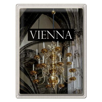 Panneau en étain voyage 30x40cm, lustre Vienne Autriche