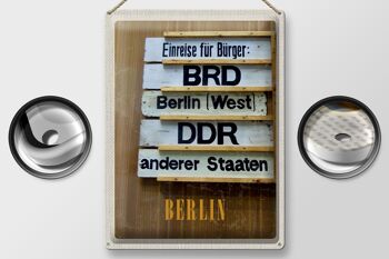 Panneau en tôle voyage 30x40cm Berlin DE BRD DDR West photo 2