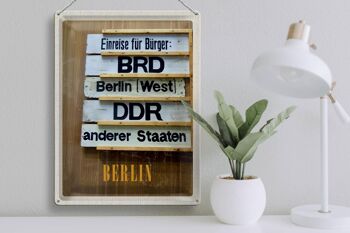 Panneau en tôle voyage 30x40cm Berlin DE BRD DDR West photo 3