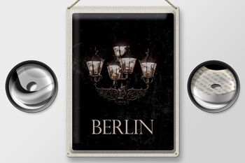 Plaque en tôle Voyage 30x40cm Berlin Allemagne noir blanc 2