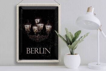Plaque en tôle Voyage 30x40cm Berlin Allemagne noir blanc 3
