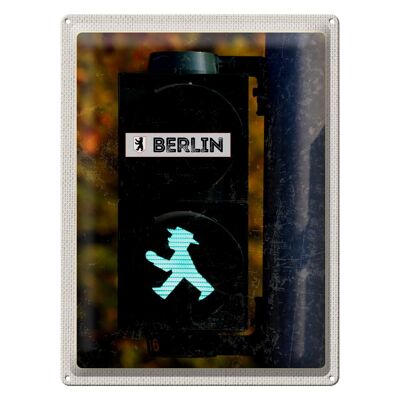 Metal sign travel 30x40cm Berlin Germany traffic light travel