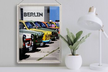 Plaque en tôle voyage 30x40cm Berlin Allemagne voiture vintage 3