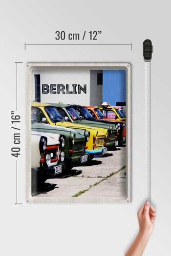 Plaque en tôle voyage 30x40cm Berlin Allemagne voiture vintage 4
