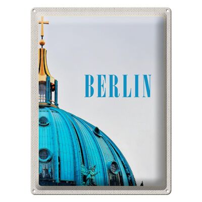Targa in metallo da viaggio 30x40 cm Berlino Germania Chiesa