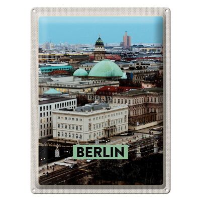 Targa in metallo da viaggio 30x40 cm Berlino Germania Vista Berlino
