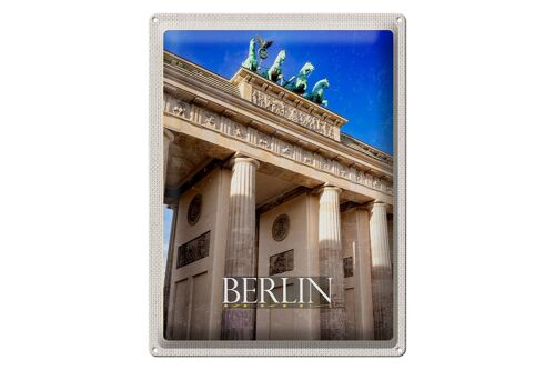 Blechschild Reise 30x40cm Berlin DE Brandenburger Tor Trip