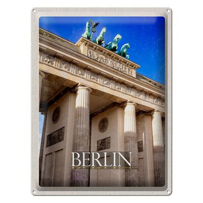 Targa in metallo da viaggio 30x40 cm Berlino DE Viaggio alla Porta di Brandeburgo