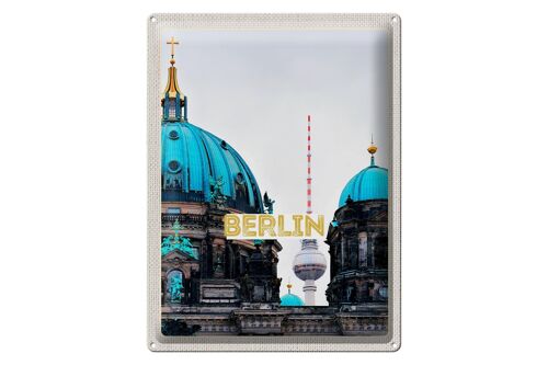 Blechschild Reise 30x40cm Berlin Deutschland Fernseht.