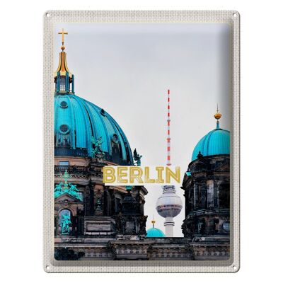 Blechschild Reise 30x40cm Berlin Deutschland Fernseht.