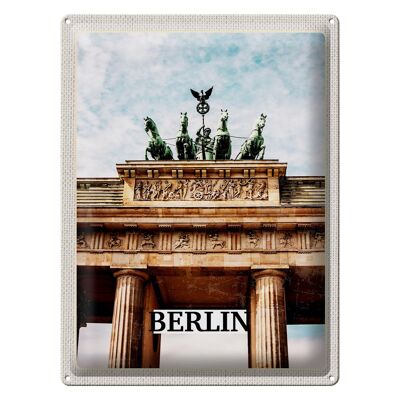 Targa in metallo da viaggio 30x40 cm Berlino Germania Porta di Brandeburgo