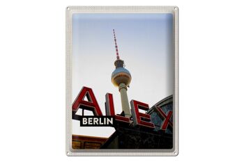Plaque en tôle voyage 30x40cm Berlin Allemagne Alex Funkturm 1