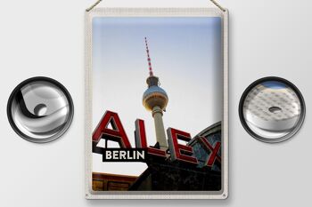 Plaque en tôle voyage 30x40cm Berlin Allemagne Alex Funkturm 2