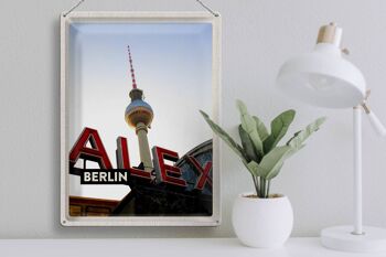 Plaque en tôle voyage 30x40cm Berlin Allemagne Alex Funkturm 3
