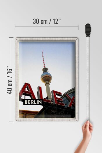 Plaque en tôle voyage 30x40cm Berlin Allemagne Alex Funkturm 4