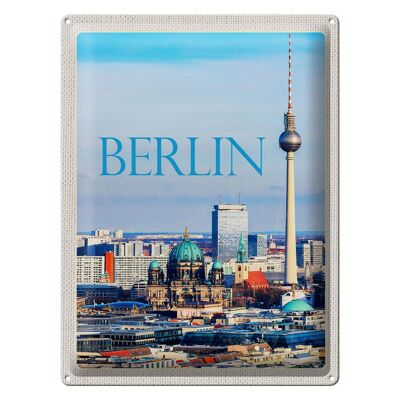 Panneau en étain voyage 30x40cm, Berlin, allemagne, vue sur la ville