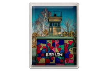 Signe en étain voyage 30x40cm, peinture colorée de Berlin allemagne 1