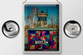 Signe en étain voyage 30x40cm, peinture colorée de Berlin allemagne 2