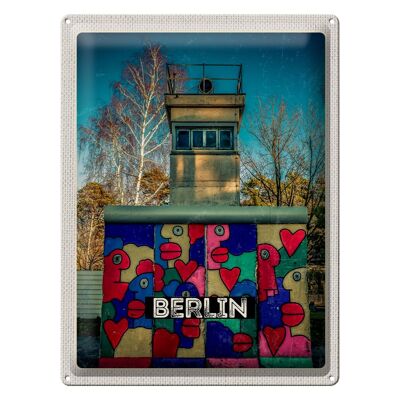 Signe en étain voyage 30x40cm, peinture colorée de Berlin allemagne