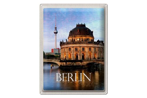 Blechschild Reise 30x40cm Berlin Deutschland Porträt Fluss